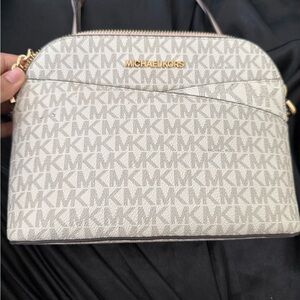 Michael Kors Cream Crossbody Bag with Gold Accents